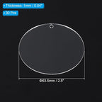 PATIKIL 2.5" Dia. Acrylic Circles, 30 Pack Round Clear Plastic Sheet Ornament - Image 2