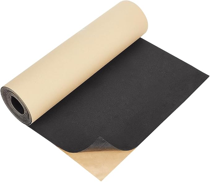 BENECREAT 78.7x11.8inch Adhesive EVA Foam Roll, 2mm Black Adhesive EVA Foam by BENECREAT