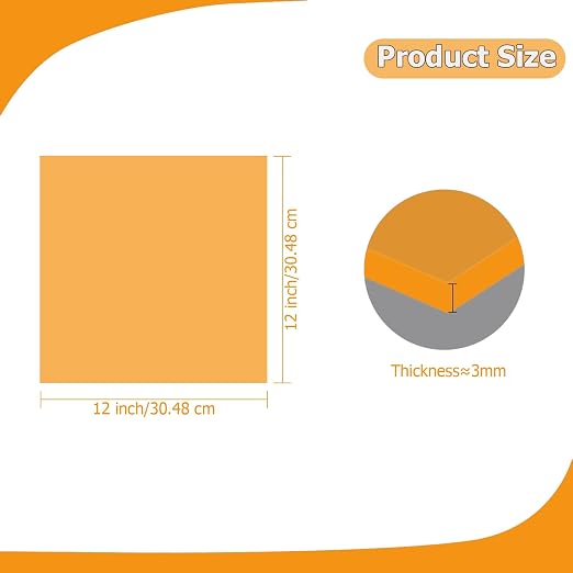 2 Pack 12'' x 12'' Translucent Orange Acrylic Sheet, 3mm Thick Acrylic Plastic - Image 2