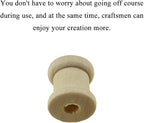 HAHIYO 0.6Inch 70pcs Natural Wood Unfinished Wooden Empty Thread Spool Smooth - Image 4