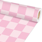 Pink Checkered Bulletin Board Paper Roll Retro Pastel Pink Bulletin Board by Qyeahkj