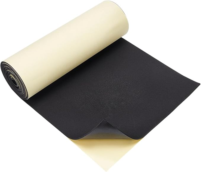BENECREAT 3mm Black Self-Adhesive Eva Foam Roll, 78.7x11.8 Inch | Adhesive by BENECREAT