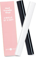 HTVRONT White and Black HTV Vinyl Roll by HTVRONT