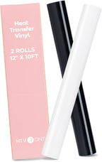 HTVRONT White and Black HTV Vinyl Roll by HTVRONT