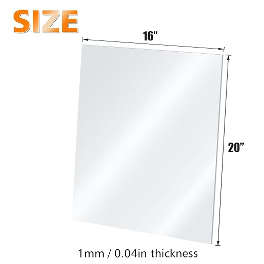 Egofine Plexiglass Sheets Acrylic Sheets 12 Pack of 16x20’’ 0.04 Thick Clear - Image 2