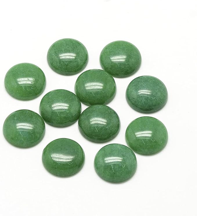 FASHEWELRY 50Pcs Natural White Jade Cabochons Flat Back Gemstone Cabochons Half by FASHEWELRY