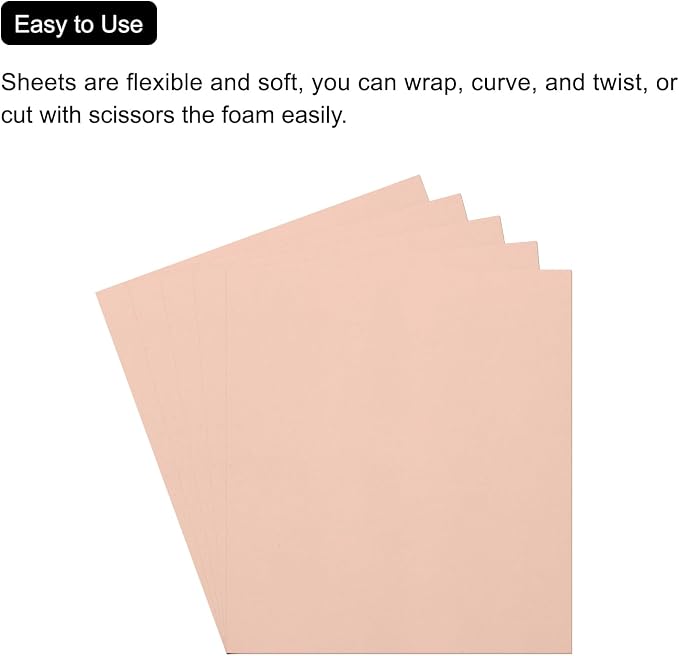 MECCANIXITY EVA Foam Sheets Skin Tone 19.7 Inch x 19.7 Inch 1mm Thick Crafts - Image 4