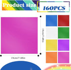 Cellophane Wrap, 8 Multi-Colors Colored Cellophane, 7.5x7.5 Inch Transparent - Image 2