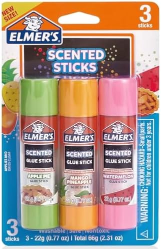 Elmer's Scented Nontoxic Glue Sticks Variety Pack, Apple Pie, Mango Pineapple & by Unknown