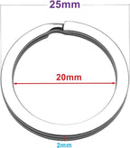 20 Pack Key Ring Keychain 1 Inch 25mm Diameter Metal Flat Split Key Chains Rings - Image 4