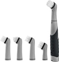 SOARING Electric Cleaning Brush with 4 in 1 Multiple Brush Heads,Indoor Household Cordless Motorized Brush for Bathroom Toilet Kitchen Tile Crevice(Black)
