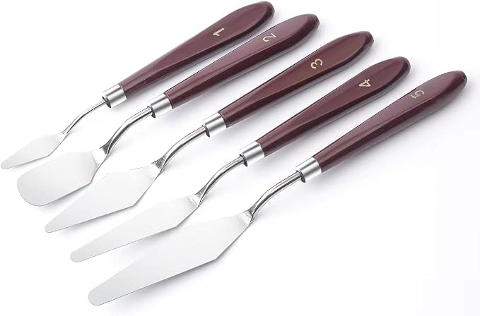 5 PCS Painting Knives Stainless Steel Spatula Palette Knife Oil Painting - Image 3