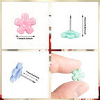ELANE 100 Pcs Flower Thumb Tacks - Image 2