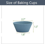 Silicone Baking Muffin Cups 12 Pack, Reusable Cupcake Liners Cake Molds - Image 6