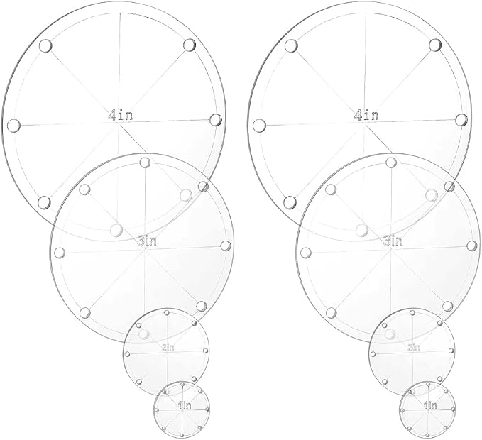 PH PandaHall 8pcs 4 Sizes Circle Template Sewing Rulers Set, 1/2/3/4inch by PHPandaHall