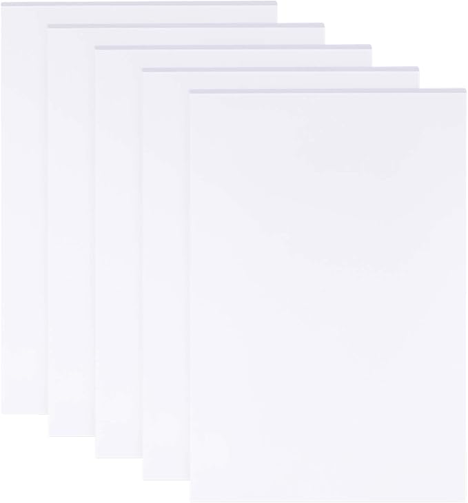 BENECREAT 5 Sheets 3mm White Foam Boards 11.8x7.8inch Rectangle Foam PVC Sheet by BENECREAT