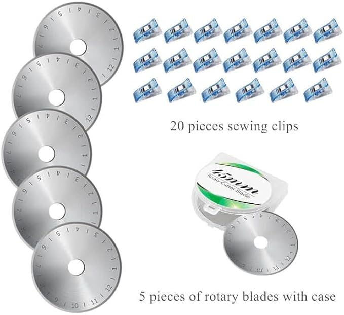 39 Pcs Rotary Cutter Set- Quilting Kit incl. 45mm Fabric Cutter - Image 4