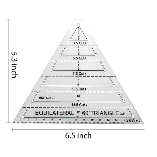 1 Pcs Transparent Quilting Templates Ruler, Triangle Shape Diamond Templates - Image 2