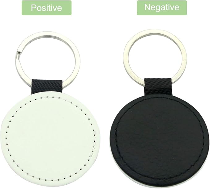 12 Pcs Sublimation Blank Keychains, PU Leather White Keychains Ornament Pendants - Image 4