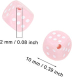 Tupalizy 10mm Acrylic Dice Beads Small 6 Sided Dice Charms - Image 2
