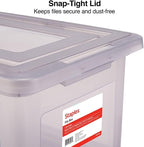 STAPLES File Box Plastic File Box Snap, Letter/Legal Size, Frost Gray - Image 9