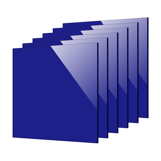 Gute 6Pcs Cast Acrylic Sheet, Acrylic Sheet Opaque Plastic Sheet 8 x 8 Inch by GUTE