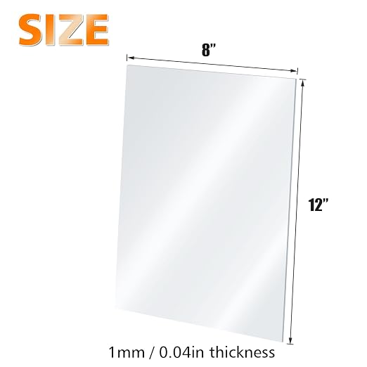 Egofine Plexiglass Sheets Acrylic Sheets 12 Pack of 8x12’’ 0.04 Thick Clear - Image 2