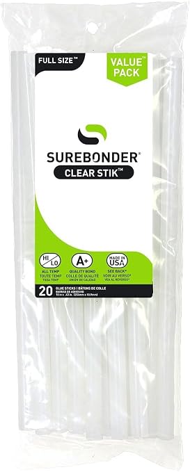 Surebonder Full Size 10-Inch Clear All Purpose Hot Glue Sticks by Surebonder