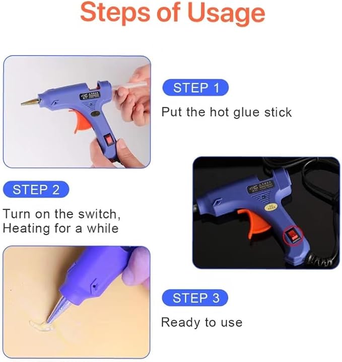 Hot Glue Gun with 10 Glue Sticks, 30W Mini Glue Gun Kit, - Image 9