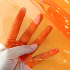 HYANG Orange Transparent PVC Super Clear Holographic Vinyl Faux Leather Sheets - Image 2