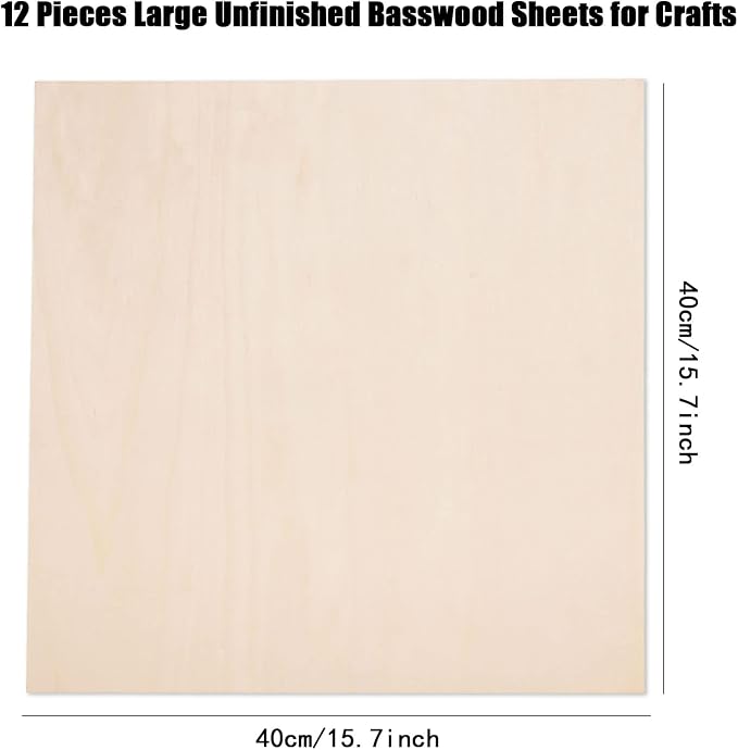 12 Pack Basswood Sheets for Crafts-16 x 16 x 1/8 Inch- 3mm Thick Plywood Sheets - Image 2