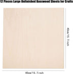 12 Pack Basswood Sheets for Crafts-16 x 16 x 1/8 Inch- 3mm Thick Plywood Sheets - Image 2