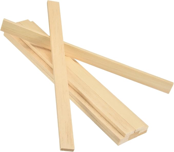 MECCANIXITY 10Pcs Wood Strips Slats, 9/32" x 7/8" x 12" Thin Wood Sticks Flat by MECCANIXITY