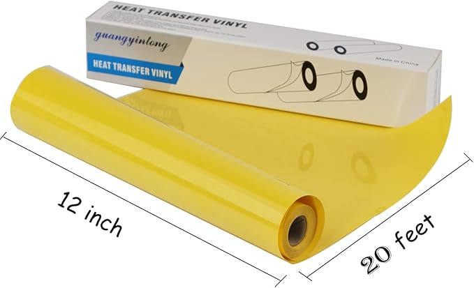 guangyintong Heat Transfer Vinyl Yellow HTV Rolls, Glossy Surface HTV Vinyl - Image 3