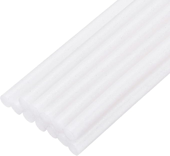 uxcell Mini Hot Glue Sticks for Glue Gun 7mm x 100mm Glitter White 12pcs by uxcell