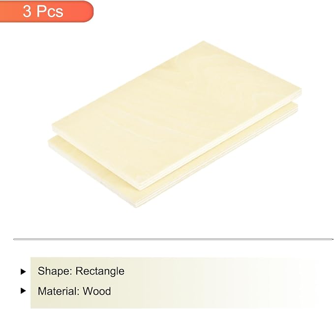 MECCANIXITY 3pcs Basswood Sheets 18 x 12 x 5/16 Inch Unfinished Wood Boards - Image 3