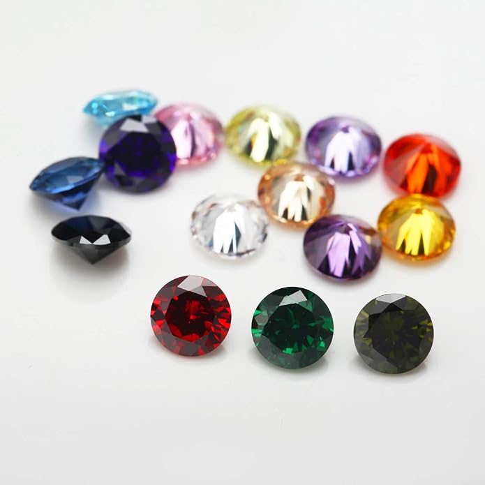JIANGYUANGEMS Round Cut 5A Cubic Zirconia Stone Mix 15 Colors Loose CZ Stones - Image 4