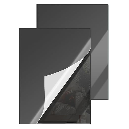 12x16 Inches Black Mirror Acrylic Sheet – 2 Pcs Reflective Acrylic Panel by SAKRNIC