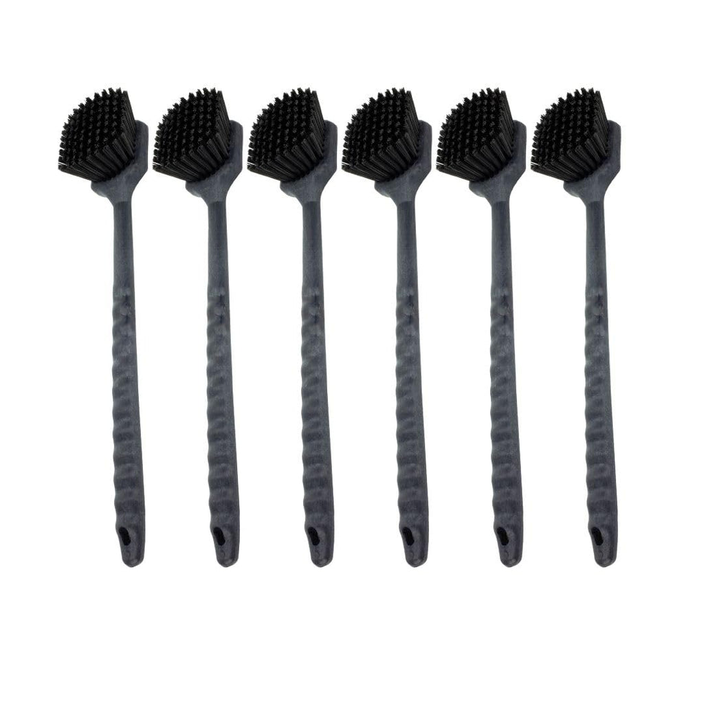 SPARTA 40501EC03 Plastic Large Scrub Brush, Kitchen Brush, Utility Brush With Long Handle For Cleaning, 20 Inches, Black, (Pack of 6)