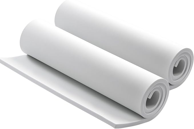 AMZQNART 2Pcs EVA Foam 6mm, Cosplay Foam 16x59 inch White, High Density 90 kg/m³ by AMZQNART