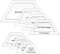 BENECREAT 16 Pcs Half Hexagon Quilting Template, Transparent Patchwork Stencil by BENECREAT
