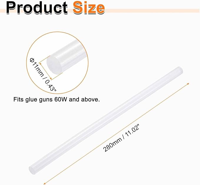HARFINGTON 10pcs Hot Glue Sticks 0.43" Dia x 11.02" Long EVA Mini Hot Melt - Image 2