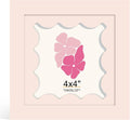 4x4 Picture Frame with Real Glass, Wooden cute 4 x 4 Photo Frame with Wavy Mat by THKRLOF