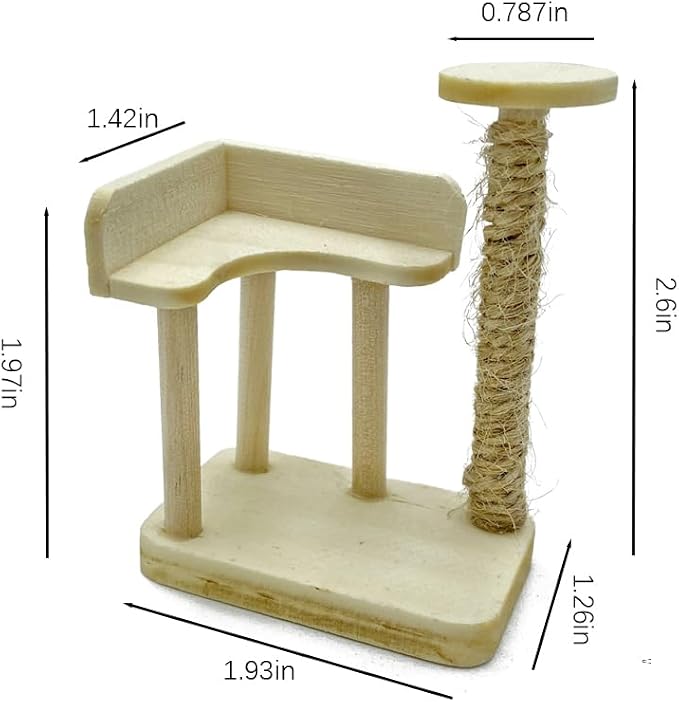 Dollhouse Cats w/ 1/12 Scale Accessories Mini Furniture Model Wooden Miniature - Image 4
