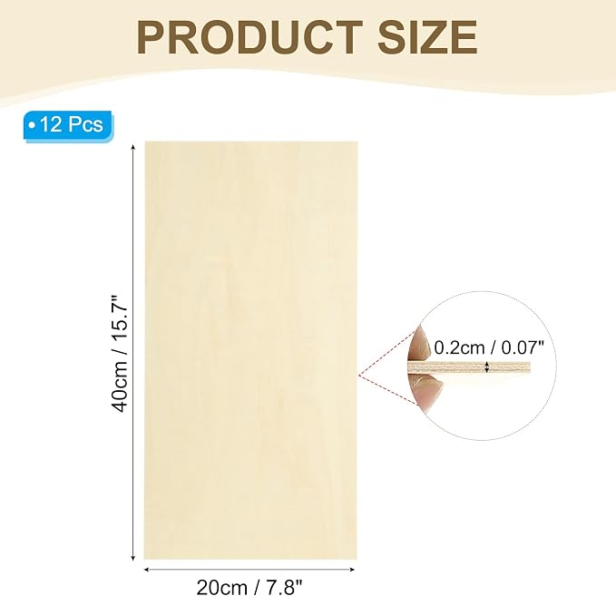 PATIKIL 8x16x1/8 Basswood Sheets - Image 2