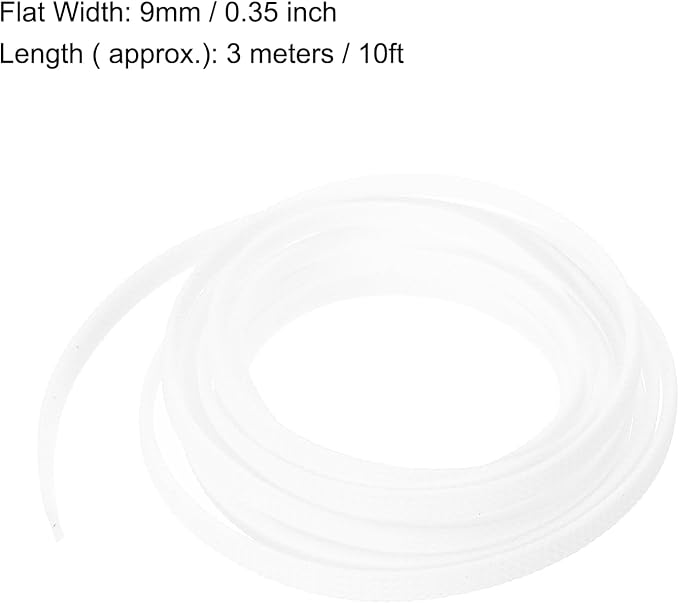 uxcell PET Expandable Sleeving 10ft 1/4" White Cable Management Sleeve Cord - Image 3