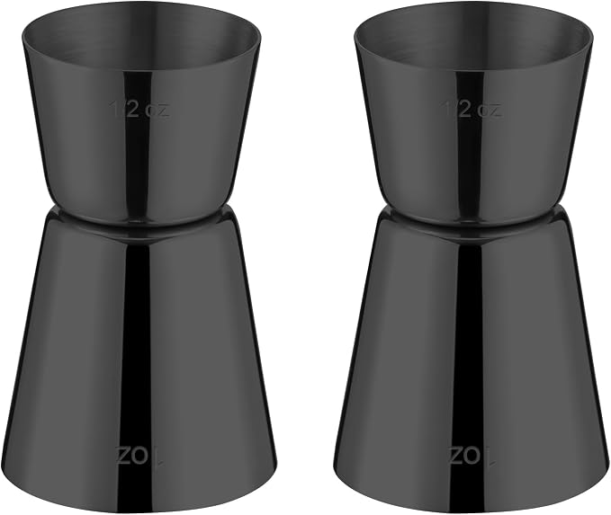 Briout Jigger for Bartending, Flat Edge Black by Briout