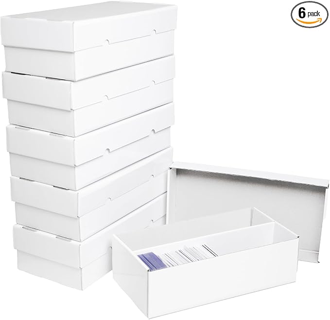 NUMINA 6 Pack 2-Row Large Card Storage Boxes, Holds up to 1800 Cards per Box by NUMINA