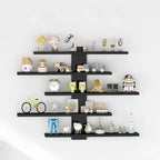 5-Tier Floating Wall Mounted Shelves, Wall Display Storage Shelf by HUHUJIA