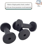 HAHIYO 3.35Inch/8.5cm 3PCs Black Wood Spool Natural Unfinished Wooden Thread - Image 6